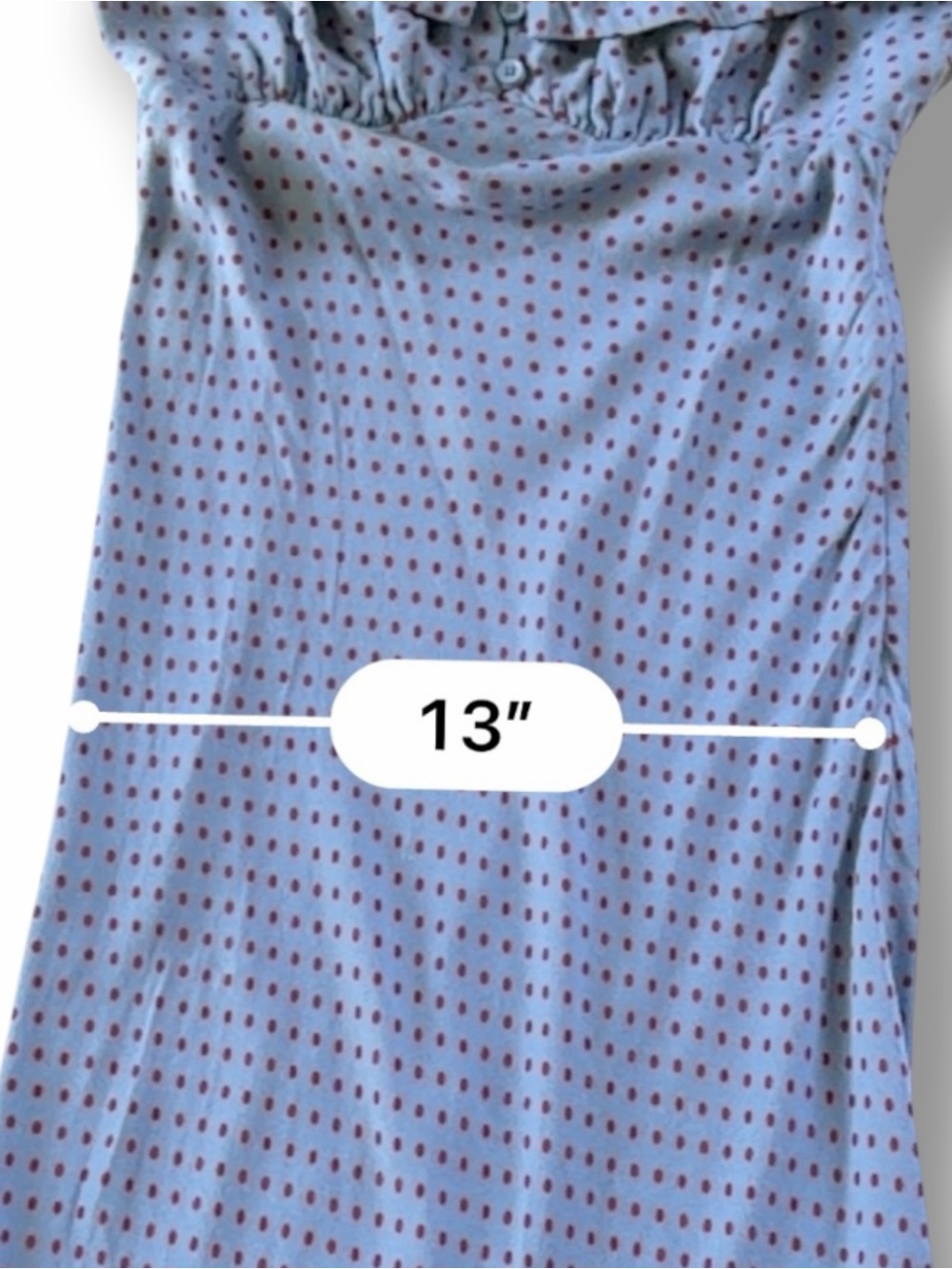 Reformation Tancy Dress in Summertime Dot Size 6 Blue Red - Picture 13 of 15
